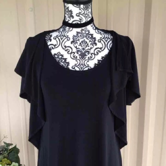 Micheal Kors Black "Caped" Shoulder  Dress - Picture 2 of 5